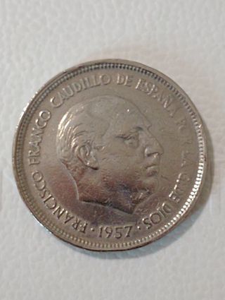Moneda de España de Franco 25pts 1957*66*