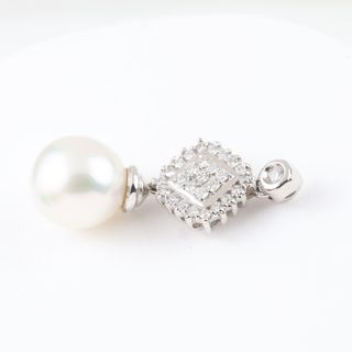 Colgante oro diamantes y perla