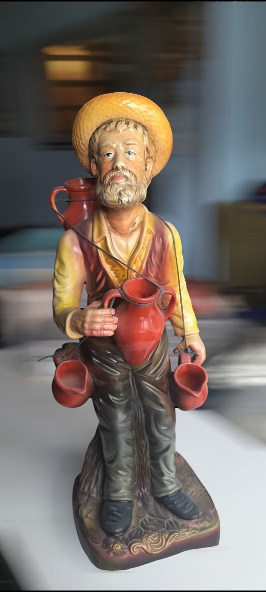 Jarrón anciano vendedor cantaros  ceramica