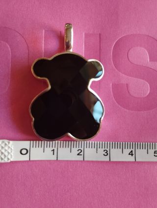 Colgante oso grande plata y onix 
