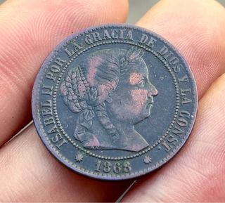 Moneda ISABEL II 2 1/2 Cent Escudo 1868 Barcelona