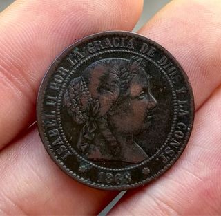 Moneda ISABEL II 2 1/2 Cent Escudo 1868 Barcelona