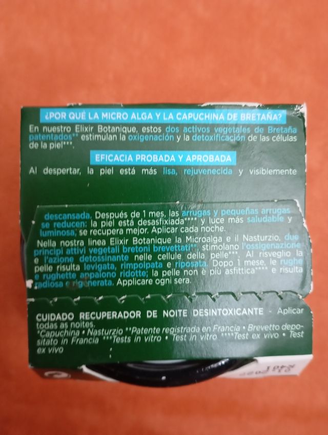 Crema noche cara Elixir botanique