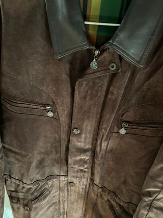 Abrigo marron piel de hombre