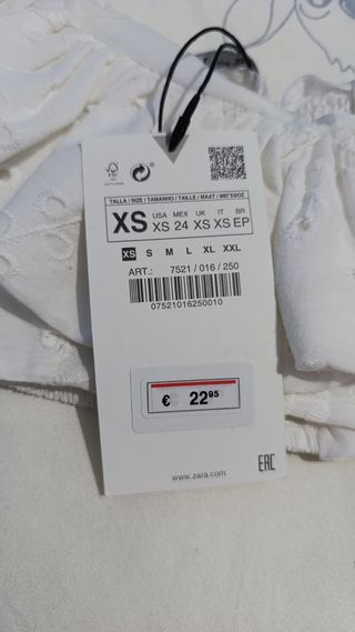 Se vende top de volantes de zara  nuevo 10€