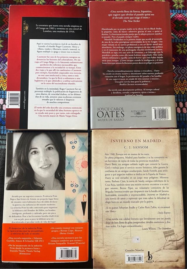 Novela contemporánea 4 libros