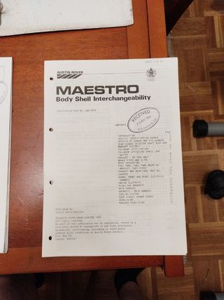 Boletín servicio Austin mg maestro 1984