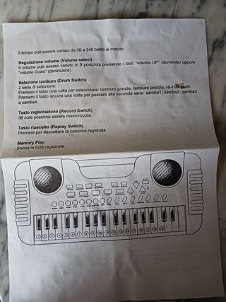 Pianola elettronica giocattolo anni 70 80