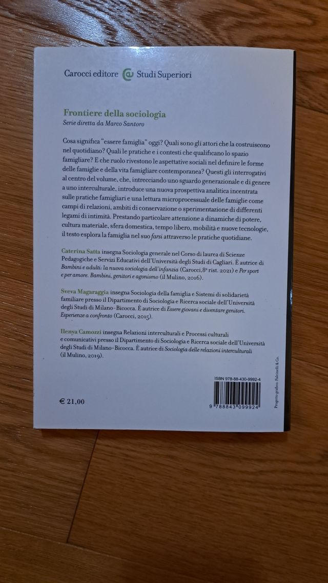 Sociologia Della Vita Famigliare. Soggetti, Contesti E Nuove Prospettive
