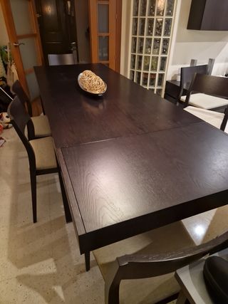 Mesa de comedor en Roble 160×90 y 6 sillas