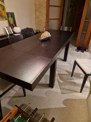 Mesa de comedor en Roble 160×90 y 6 sillas