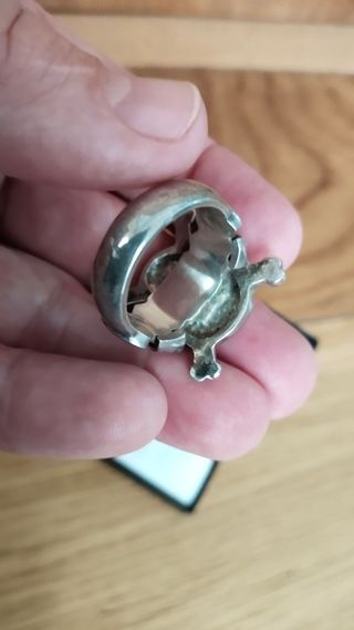 ANILLO DE PLATA MACIZA CIRCONITAS CALAVERA 