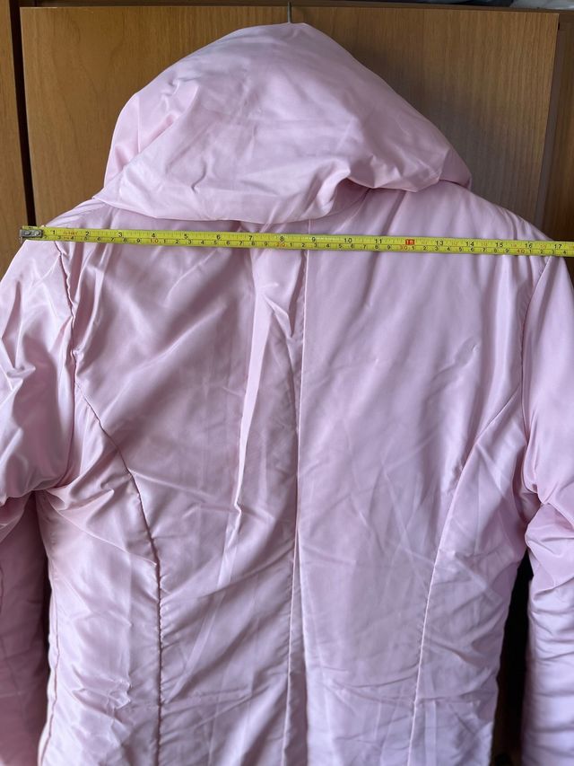 Piumino lungo col collo alto donna rosa