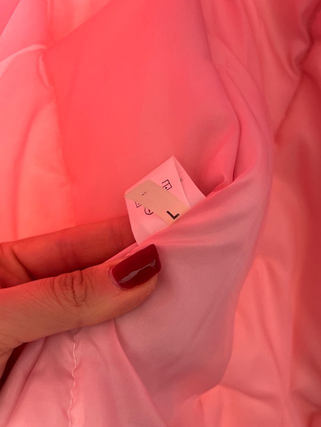 Piumino lungo col collo alto donna rosa