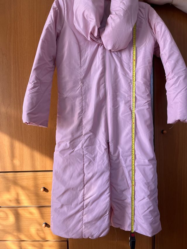 Piumino lungo col collo alto donna rosa
