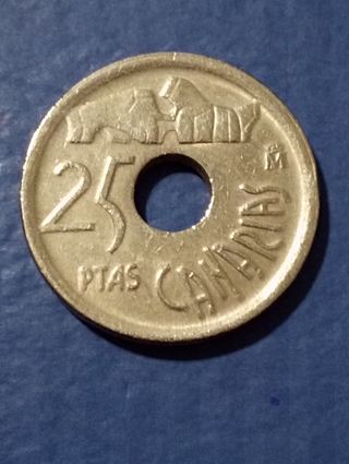 Moneda de España de 25pts de Canarias,