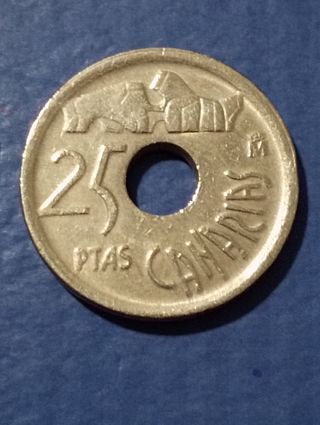 Moneda de España de 25pts de Canarias,