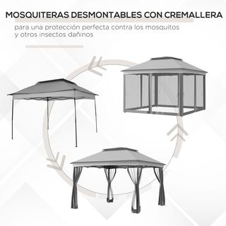 Carpa Plegable Gazebo 3,3x3,3 m Cenador Plegable