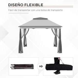 Carpa Plegable Gazebo 3,3x3,3 m Cenador Plegable