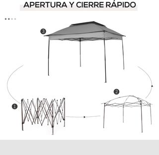 Carpa Plegable Gazebo 3,3x3,3 m Cenador Plegable