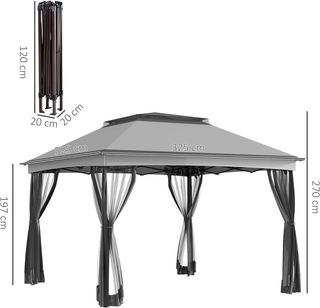 Carpa Plegable Gazebo 3,3x3,3 m Cenador Plegable