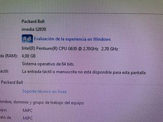 Ordenador PC Packard Bell, monitor teclado y ratón
