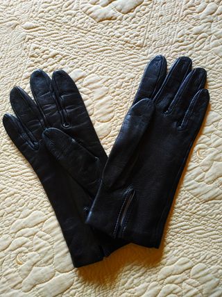 Guantes cuero negro