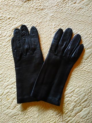 Guantes cuero negro