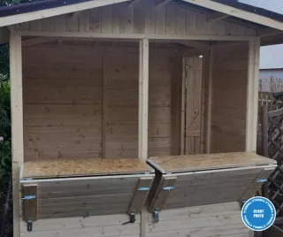 Caseta de Jardín de Madera con Piso, Mostrador