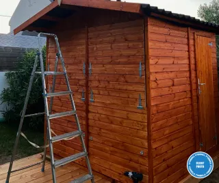 Caseta de Jardín de Madera con Piso, Mostrador