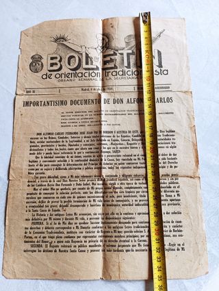 Boletín orientación tradicionalista.1936