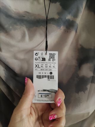 Falda midi estampado tie dye 