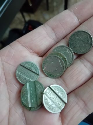 Monedas antiguas negociable fichas telef