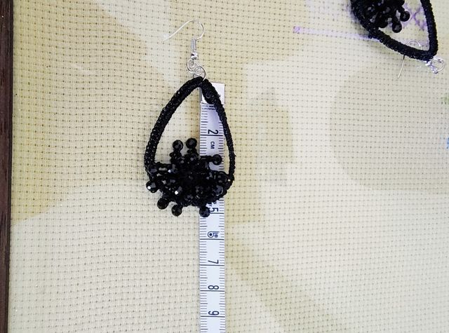 Orecchini neri uncinetto