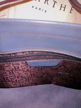 Bolso Lamarthe cuero azul petróleo