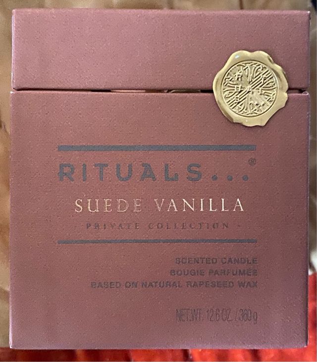 Caja suede vanilla y vela