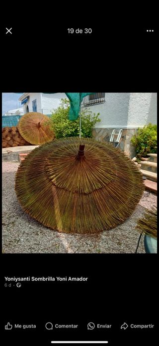 Sombrillas de carri verzo mimbre