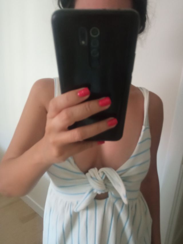 Vestido mujer tirantes blanco rayas