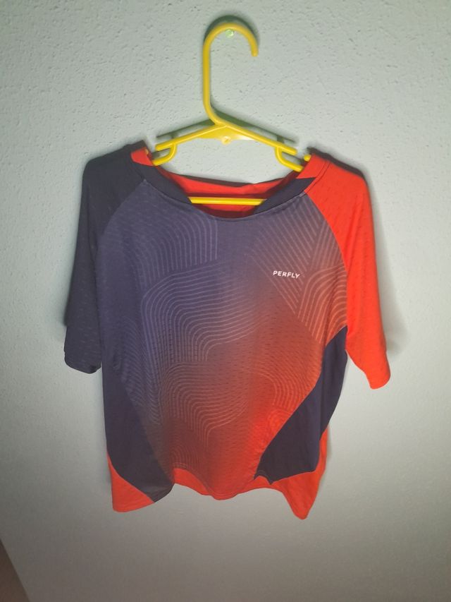 Camiseta deporte Naranja y azul 12 años Decathlon