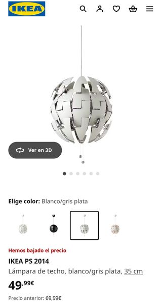 Lampara techo ikea PS 2014