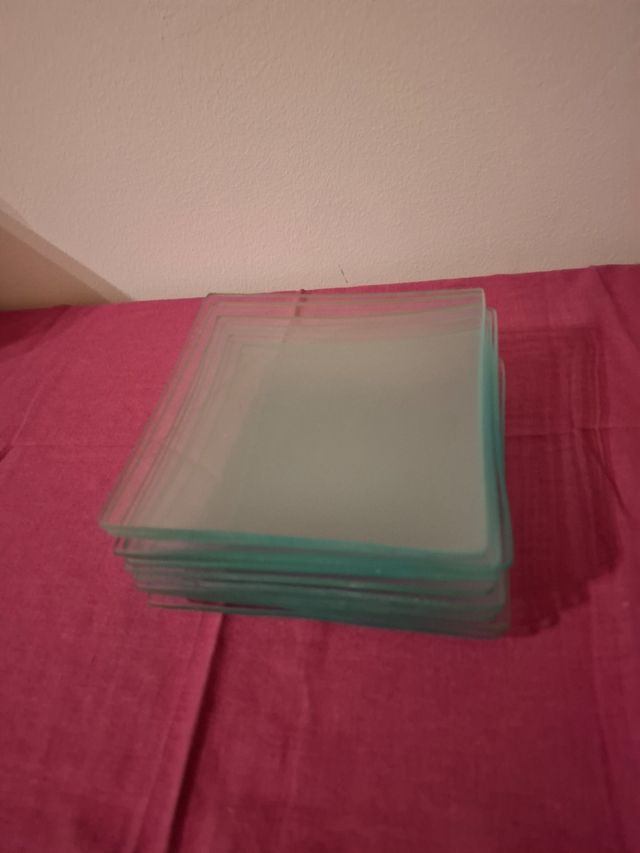 11 bandejitas de cristal