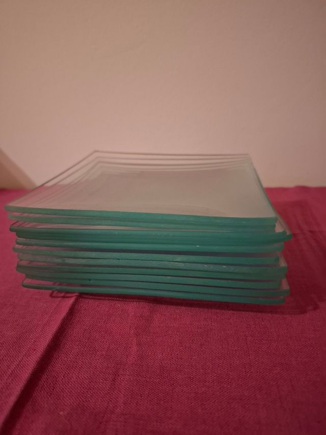 11 bandejitas de cristal