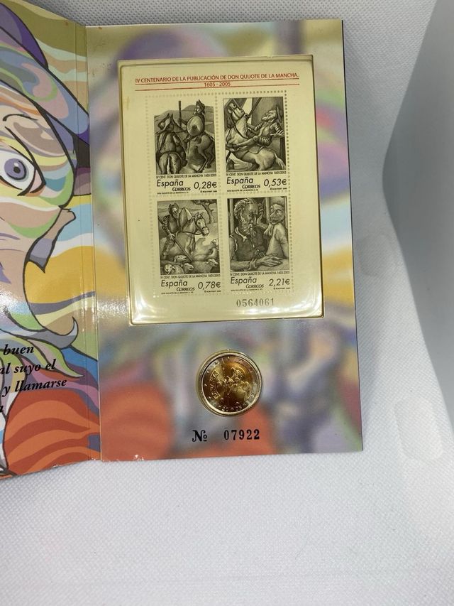 Cartera moneda y sellos Don Quijote