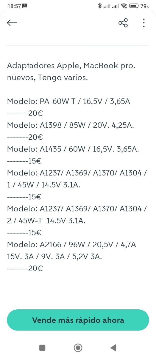 Cargador MacBook pro