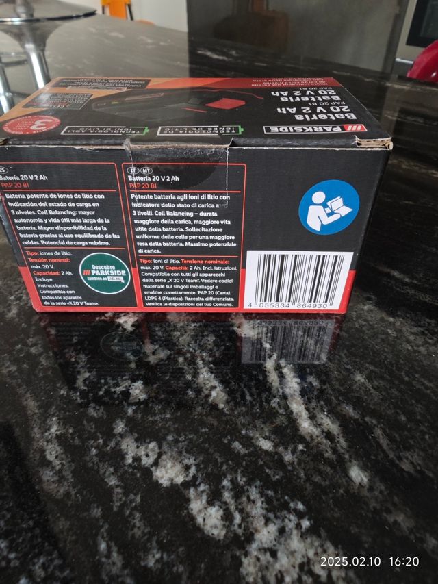 Batería parkside 20v 2A