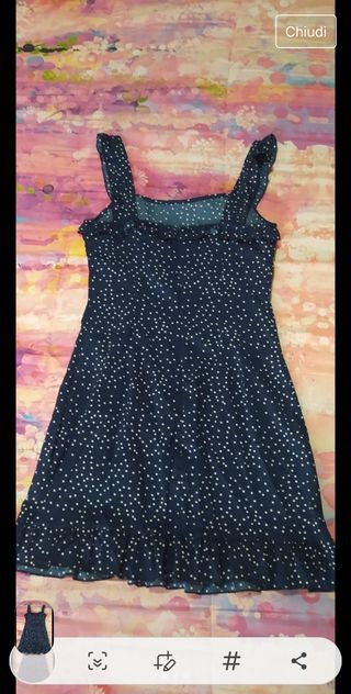 Abitino blu con pois bianchi