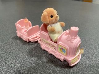SYLVANIAN FAMILIES BABY TRAIN+BEBE+PARQUE INFANTIL