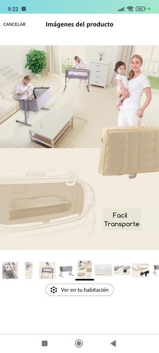 Mini cuna, bañera plegable, reductor,hamaca bañera