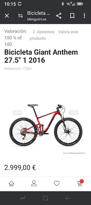 Bicicleta giant anthem 