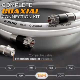 Cable de antena GPLUG 15m  Cable TV 